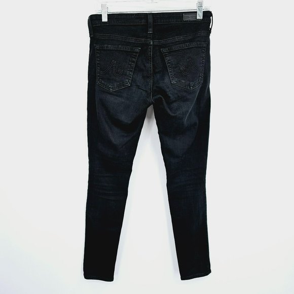 Adriano Goldschmied AGED Denim The Legging Skinny Ankle Jean 27 Black Distressed - Picture 10 of 11